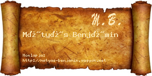 Mátyás Benjámin névjegykártya