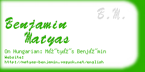 benjamin matyas business card